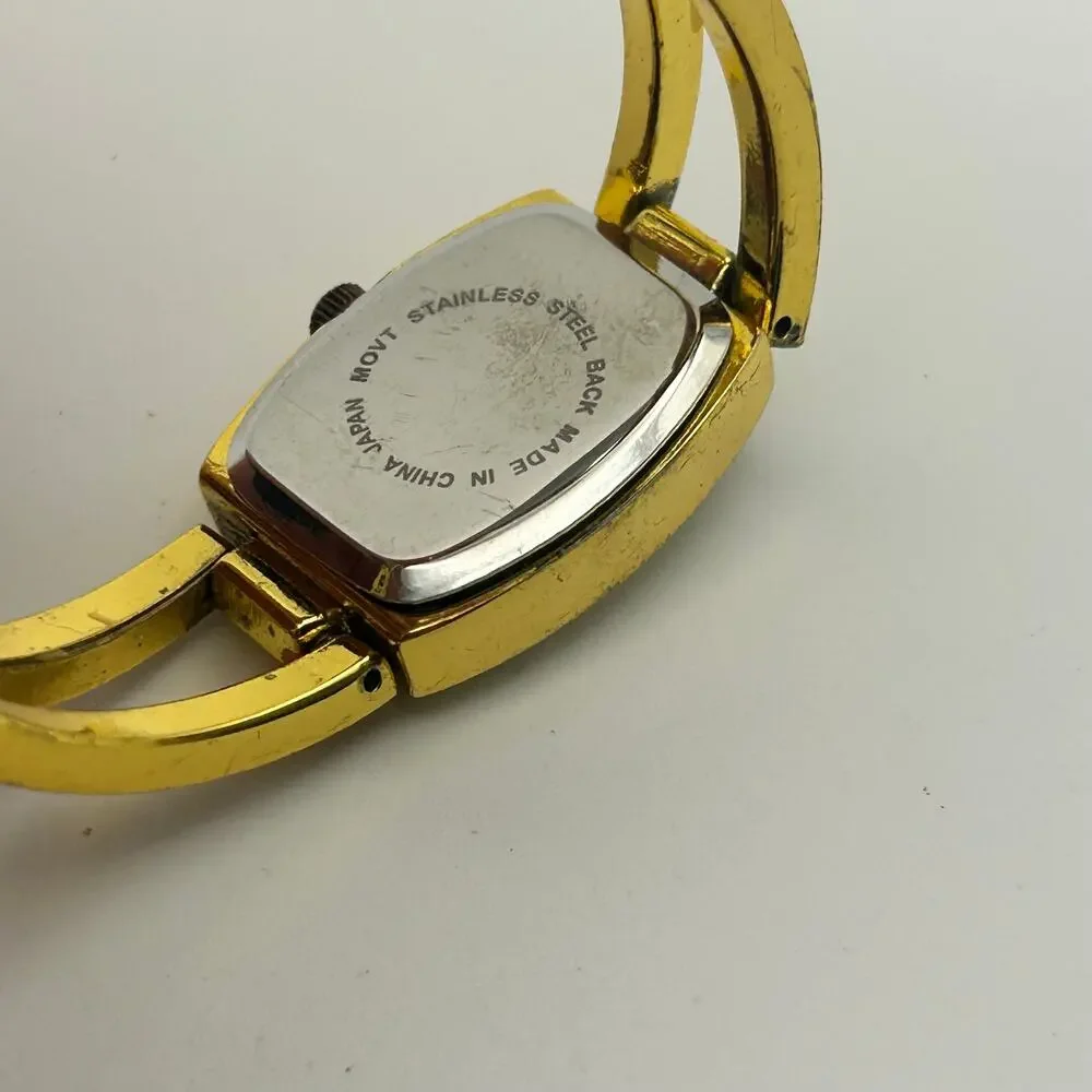 Cote d’ Azur Gold Tone Mother Pearl Crystals Accent Women’s Fashion Watch